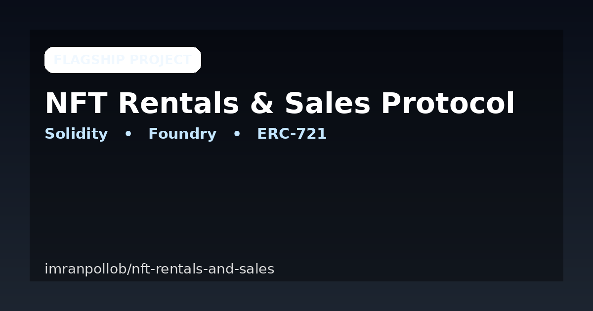 NFT Rentals & Sales Protocol screenshot