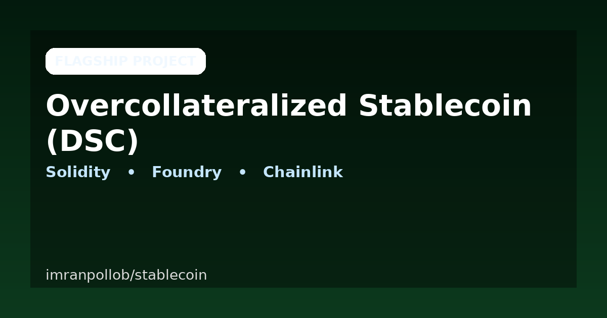 Overcollateralized Stablecoin (DSC) screenshot