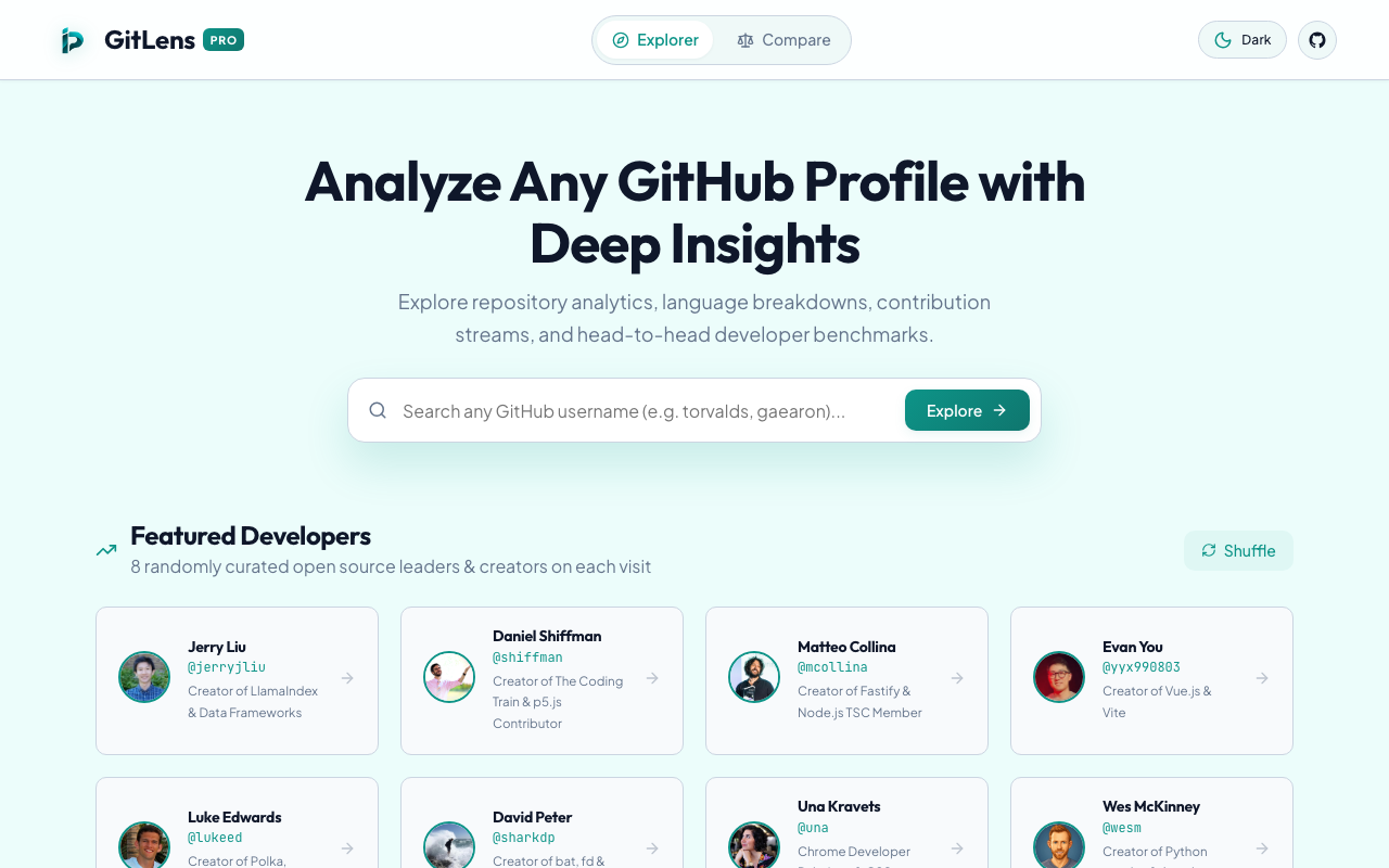 GitHub Profile Analyzer preview