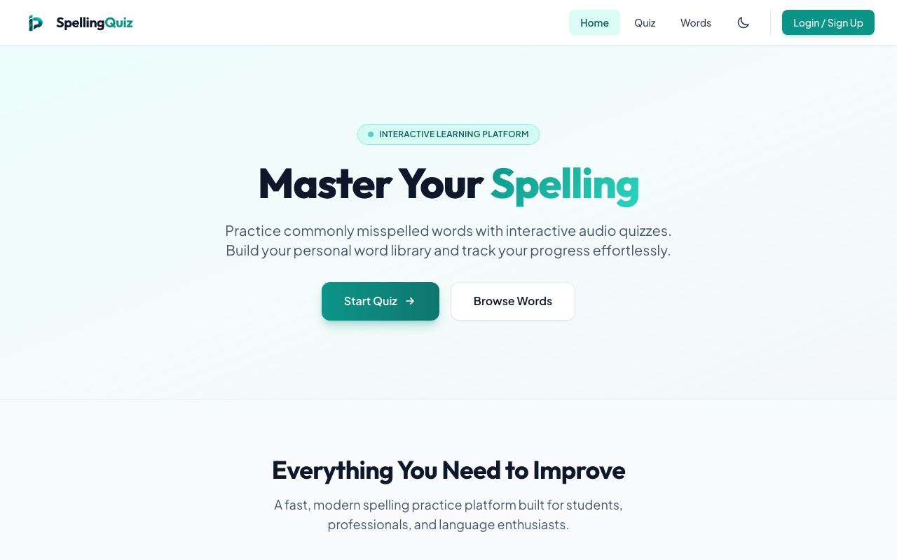 Online Spelling Quiz preview