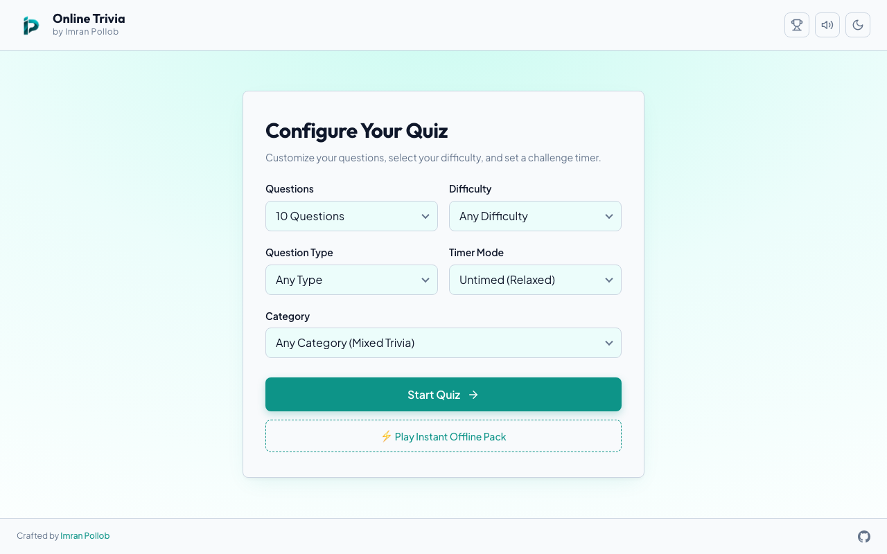 Online Trivia Quiz preview