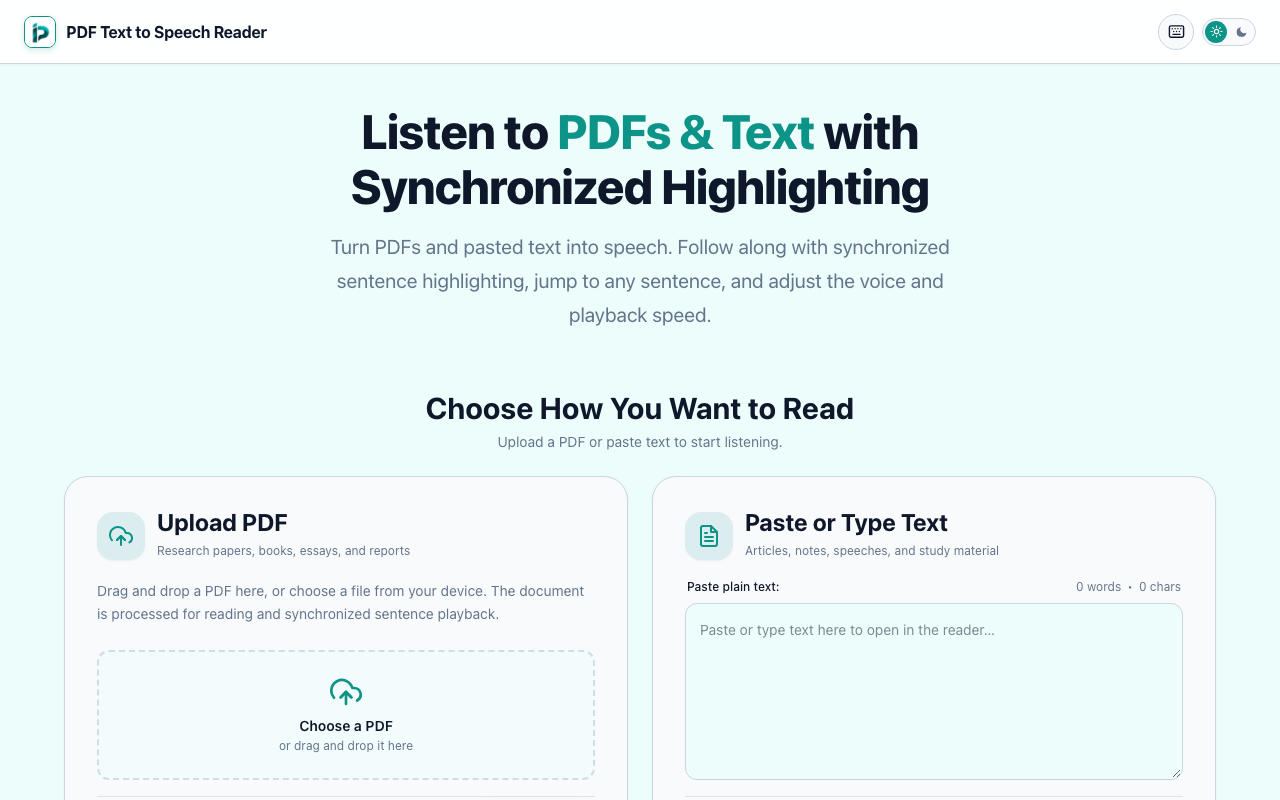 PDF Text-to-Speech Reader preview