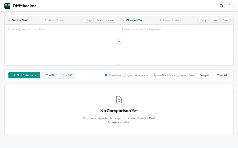 Screenshot of Text Diff Checker